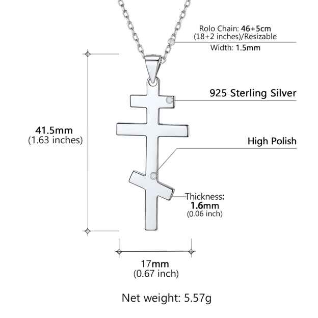 925 Sterling Silver Orthodox Cross Necklace