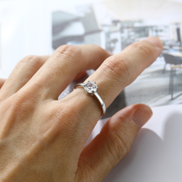 Sterling Silver Cz Ring 