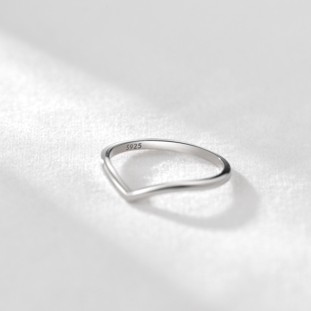 S925 Silver Wishbone Ring 
