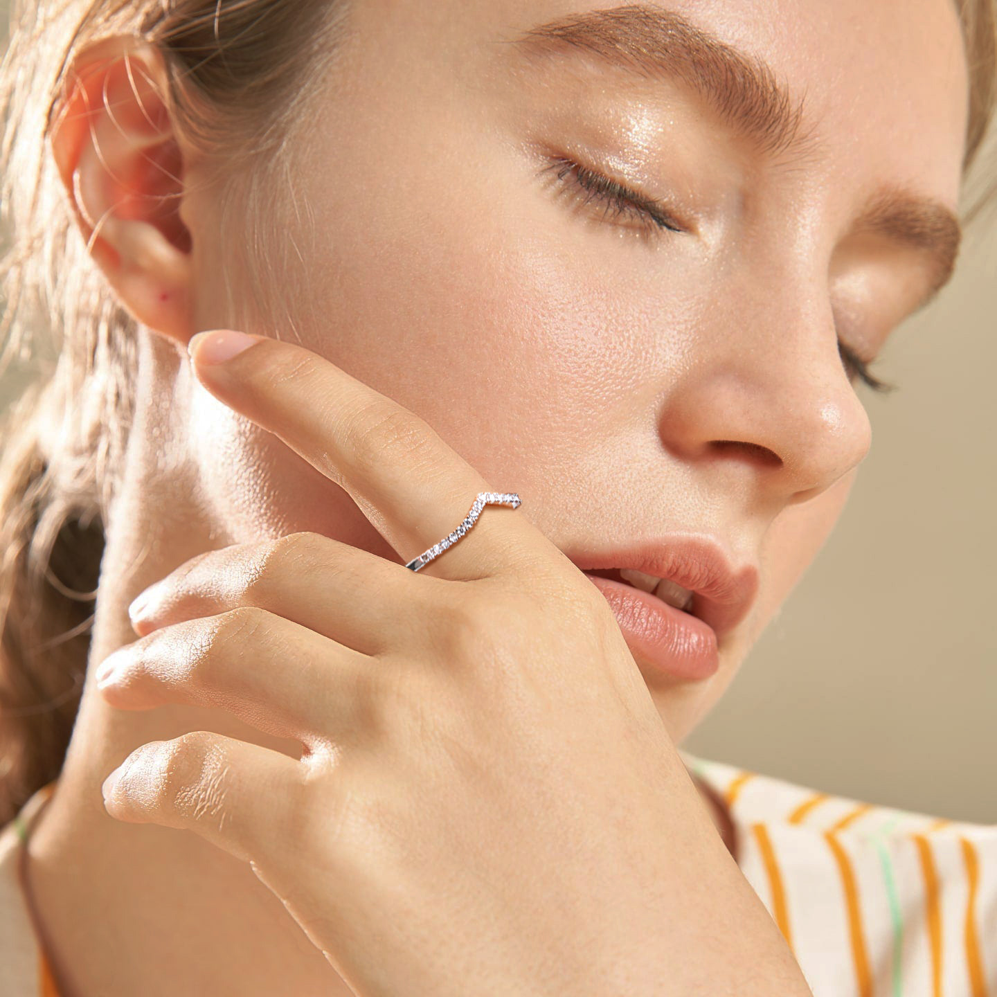 Wishbone Ring for Women Size 8 