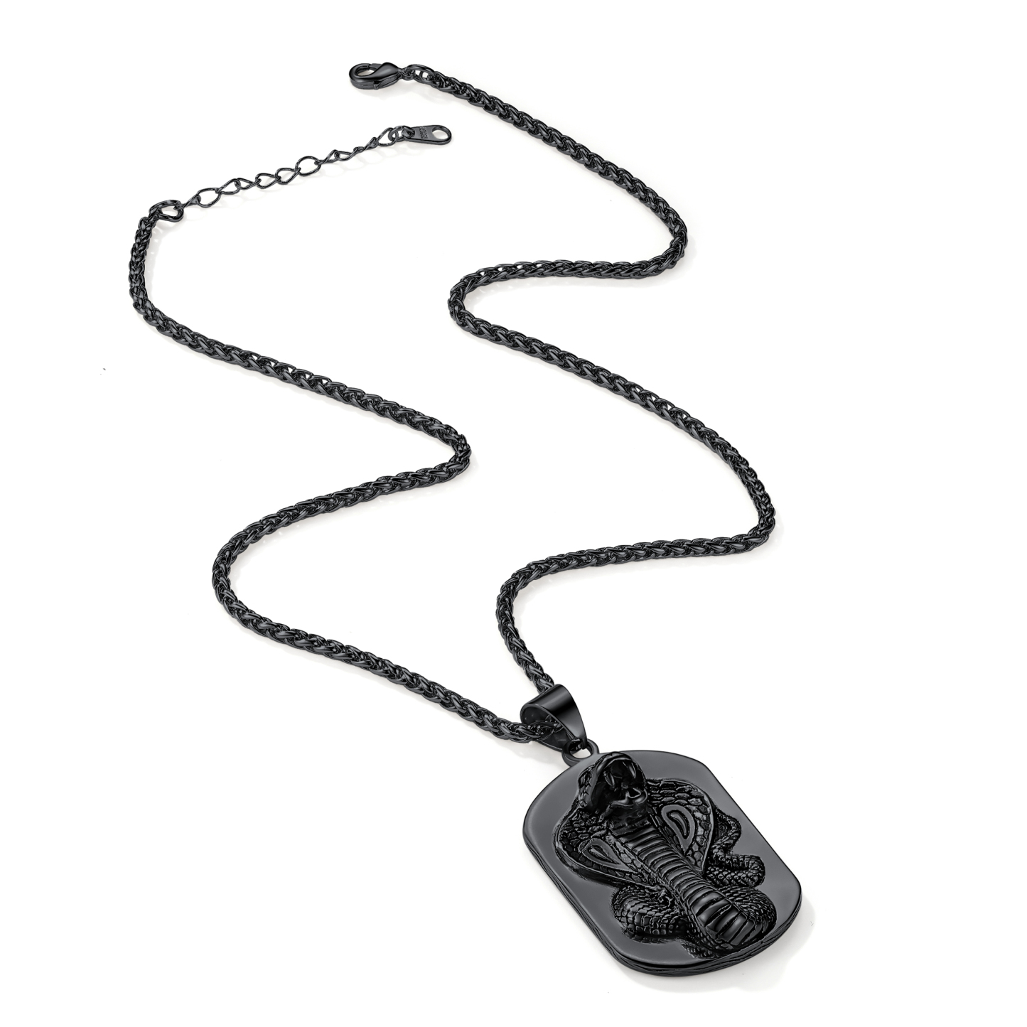 Snake Dog Tag Necklace for Men