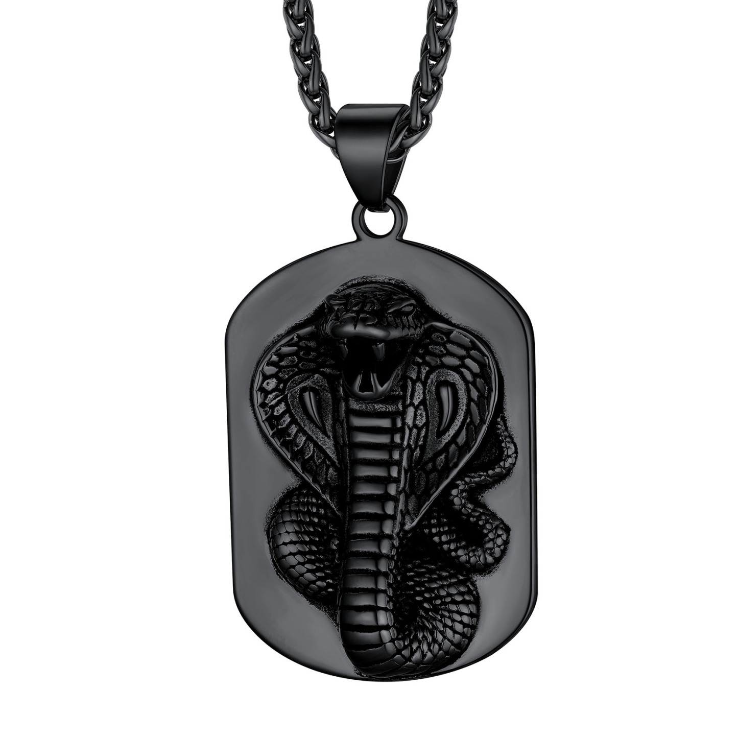 Snake Dog Tag Necklace for Men