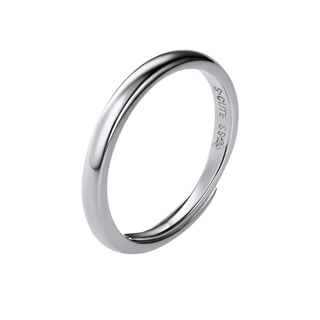 Adjustable plain silver ring