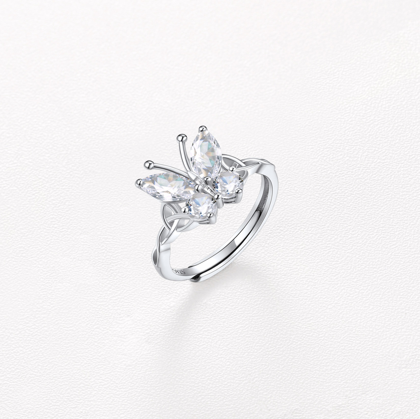 Silver Butterfly Adjustable Rings