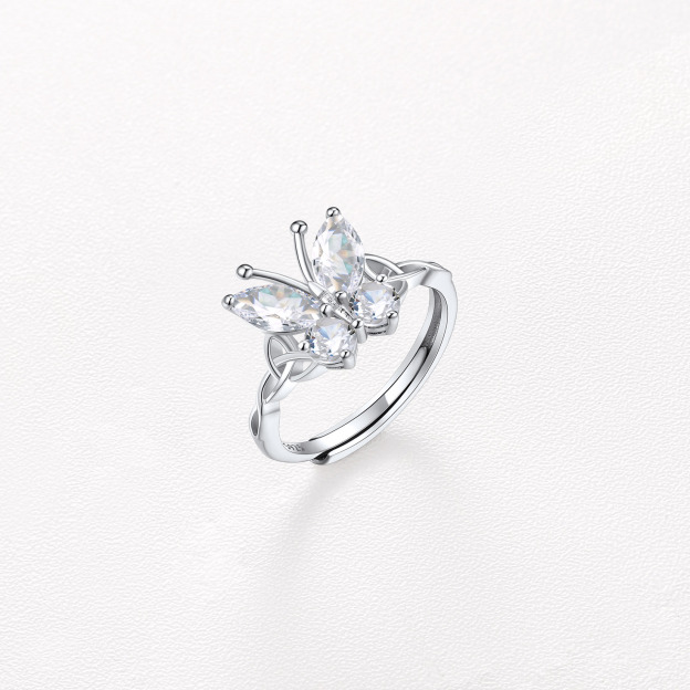 Silver Butterfly Adjustable Rings