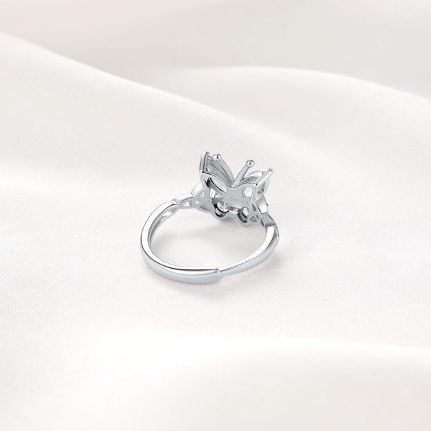 Silver Butterfly Adjustable Rings
