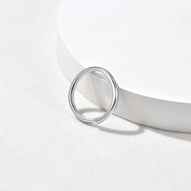 Adjustable plain silver ring