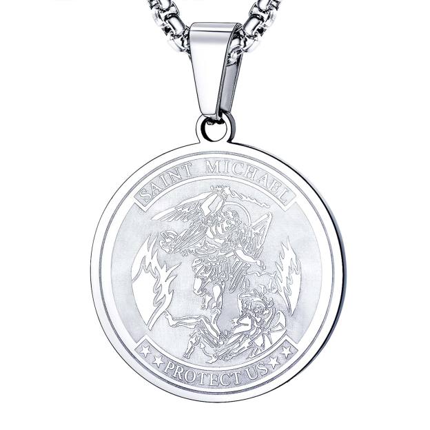 Archangel Saint Michael Round Pendant 