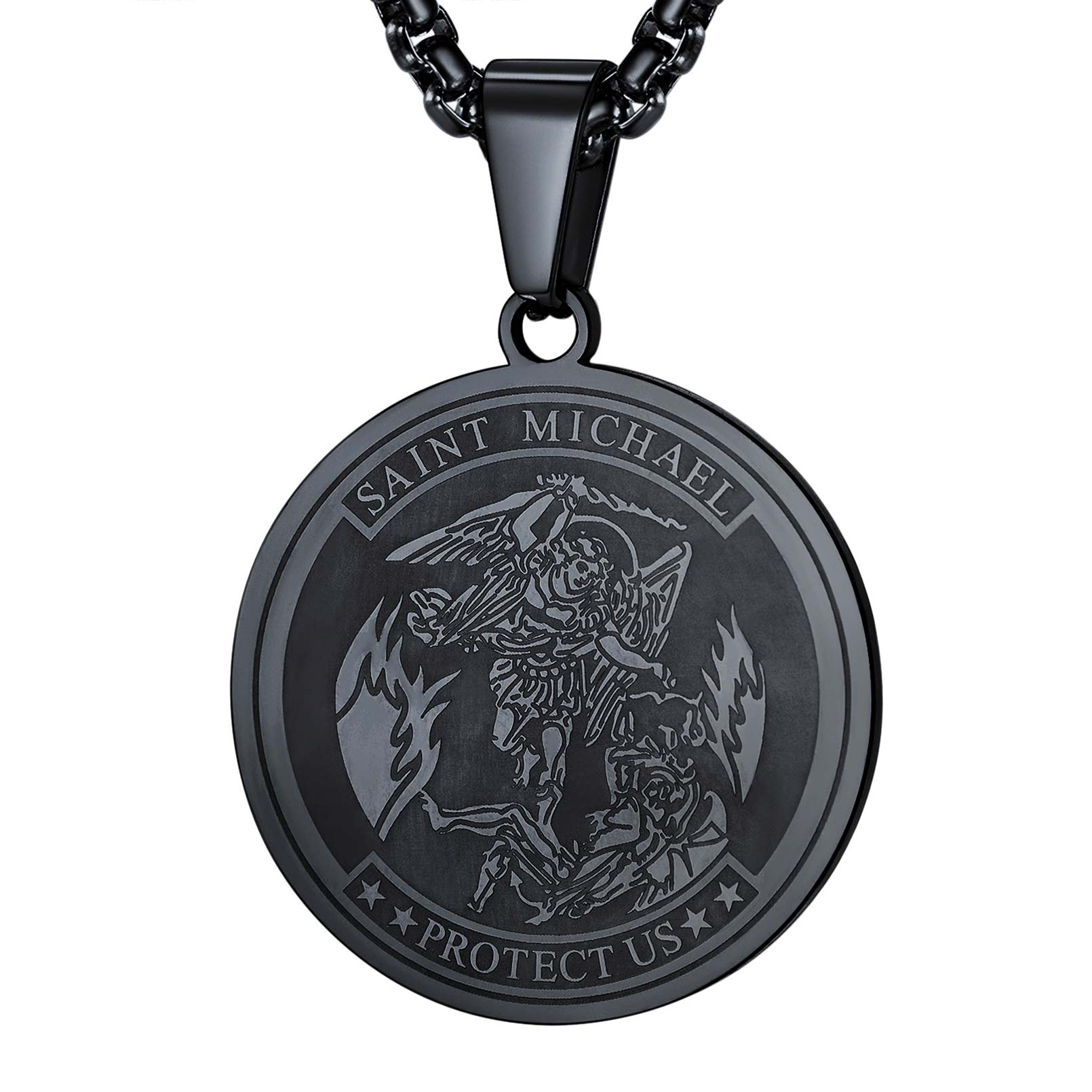 Archangel Saint Michael Round Pendant 
