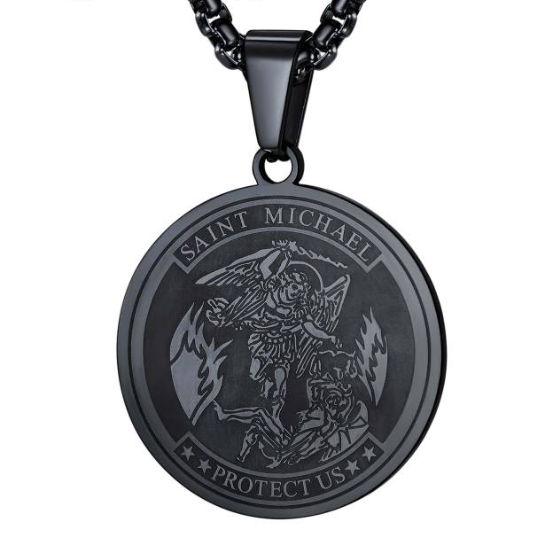 Archangel Saint Michael Round Pendant 