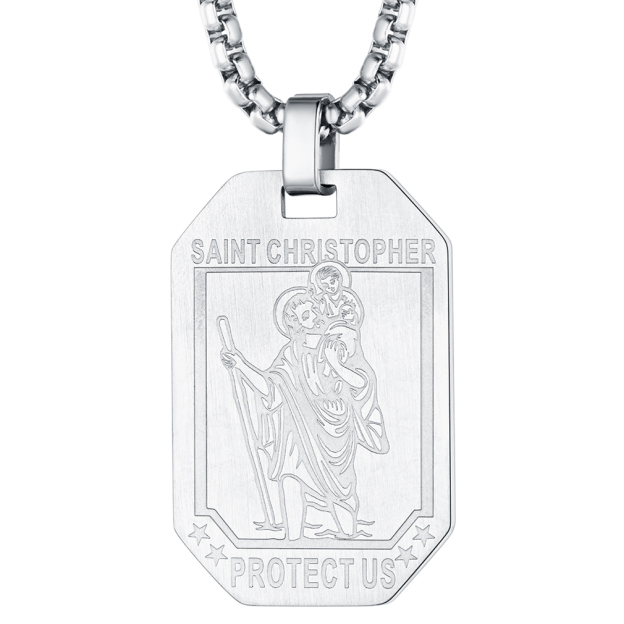Stainless Steel Saint Christopher Pendant