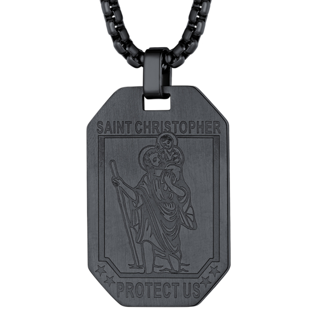 Stainless Steel Saint Christopher Pendant