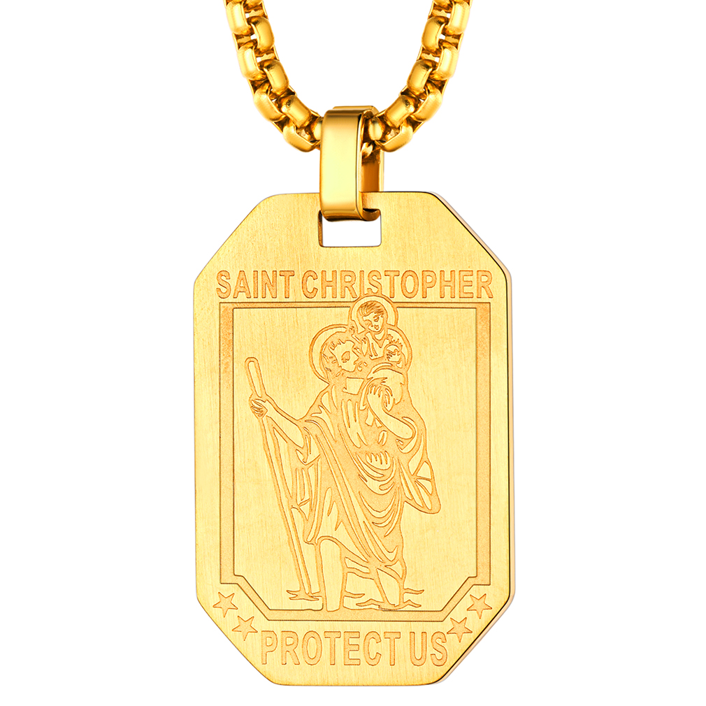 Stainless Steel Saint Christopher Pendant
