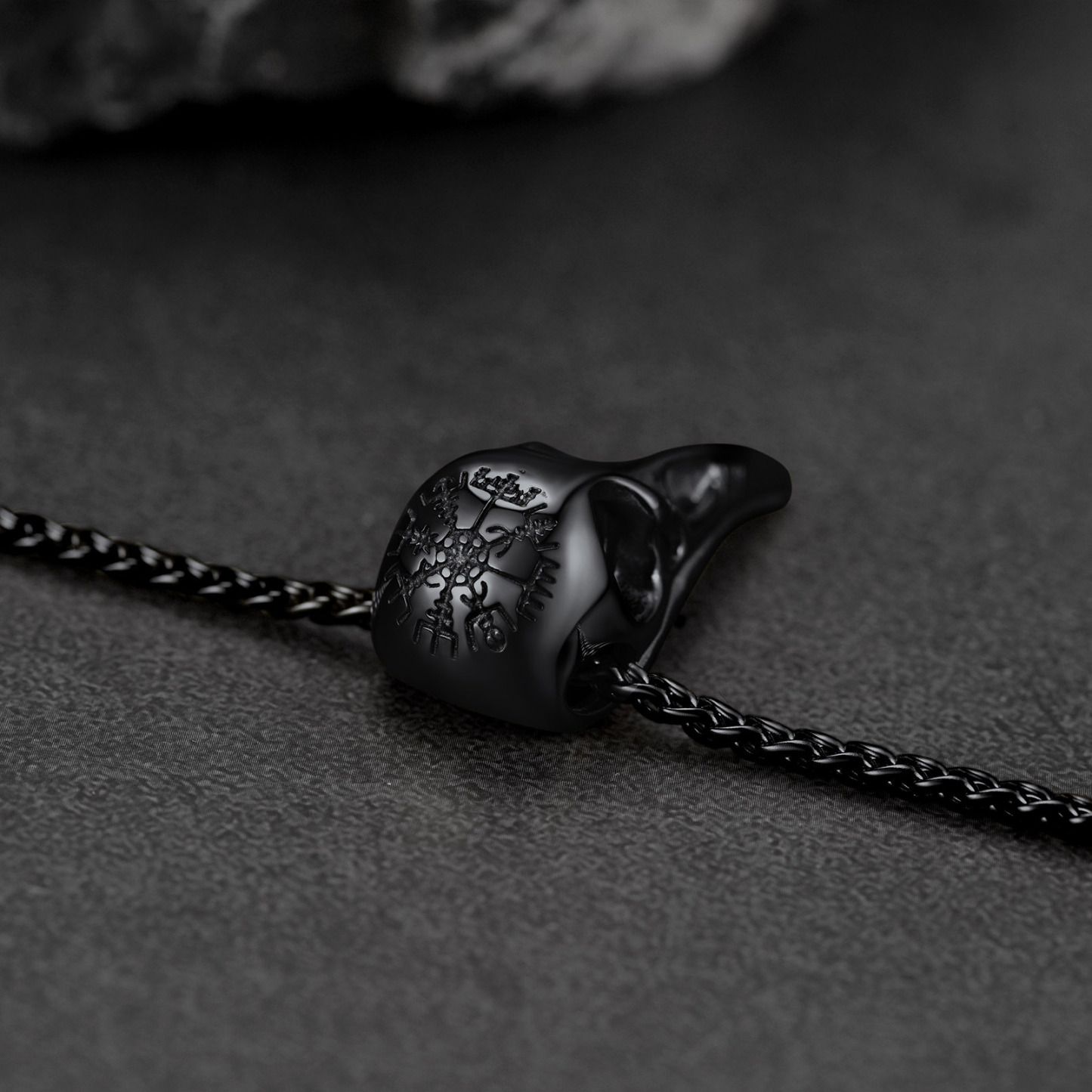 Raven Skull Compass Necklace
