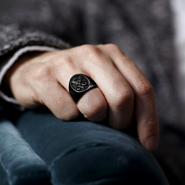Men's Gothic Satanic Ring Size 8