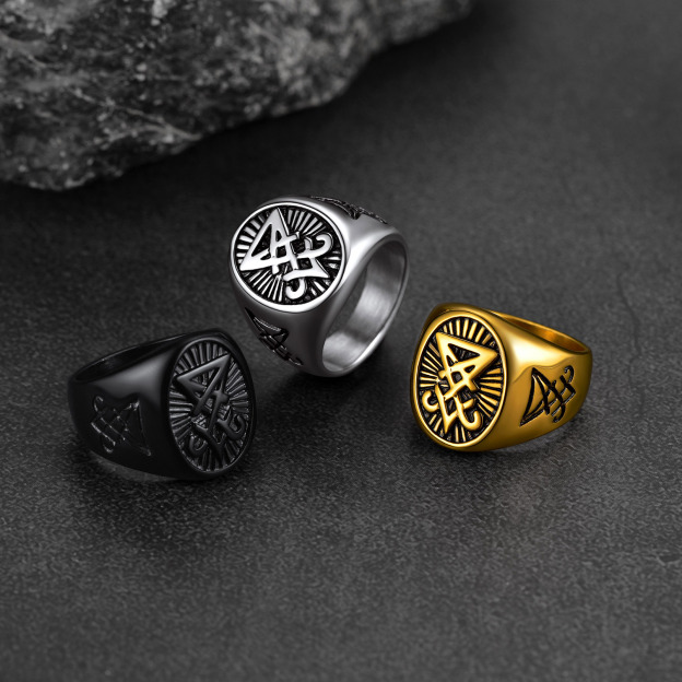 Men's Gothic Satanic Ring Size 8