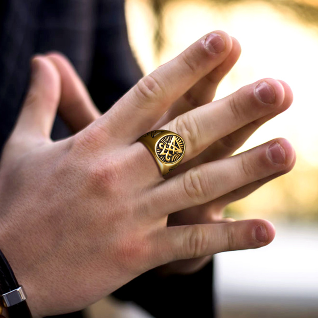 Men's Gothic Satanic Ring Size 8