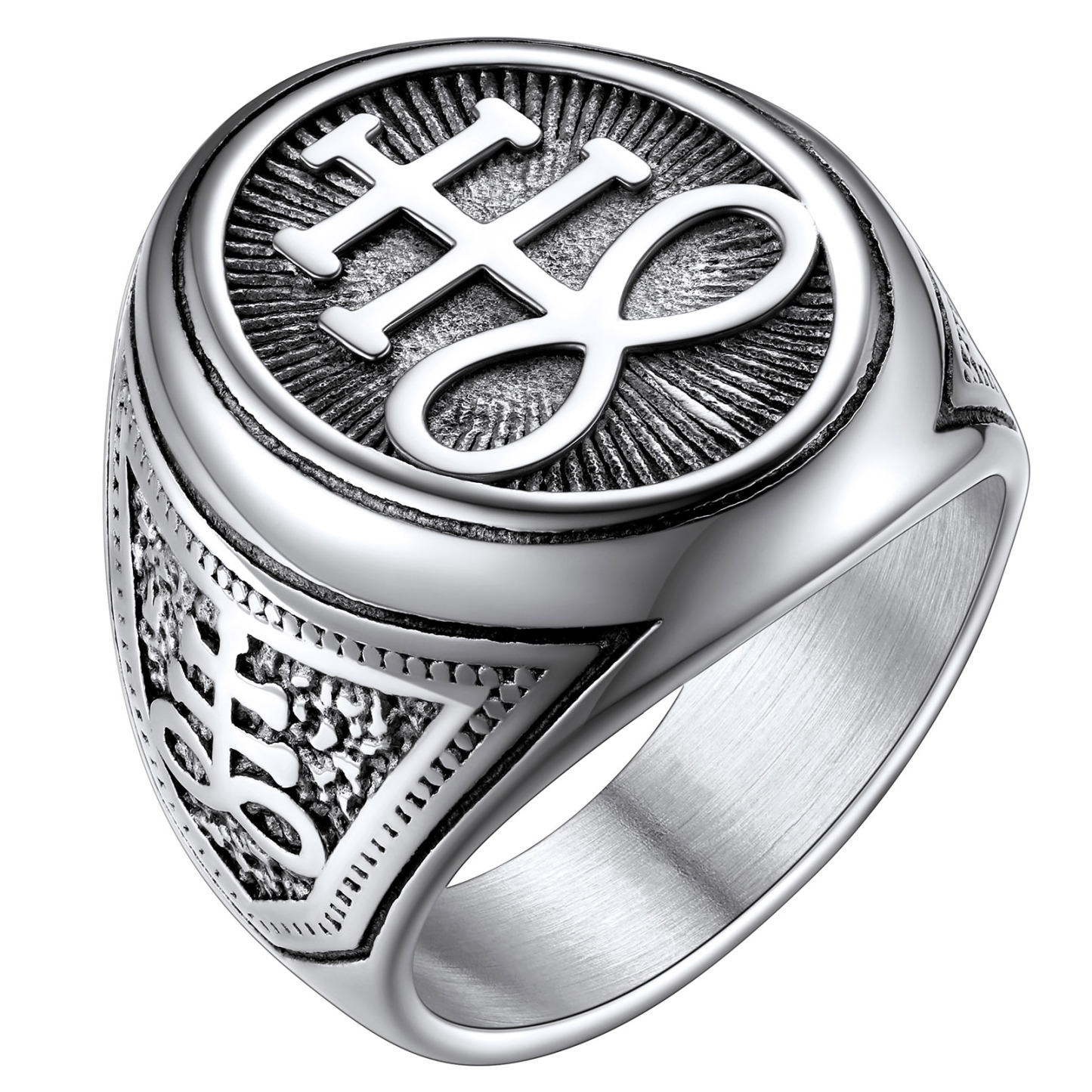 Leviathan Cross design Gothic Ring