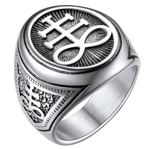 Leviathan Cross design Gothic Ring