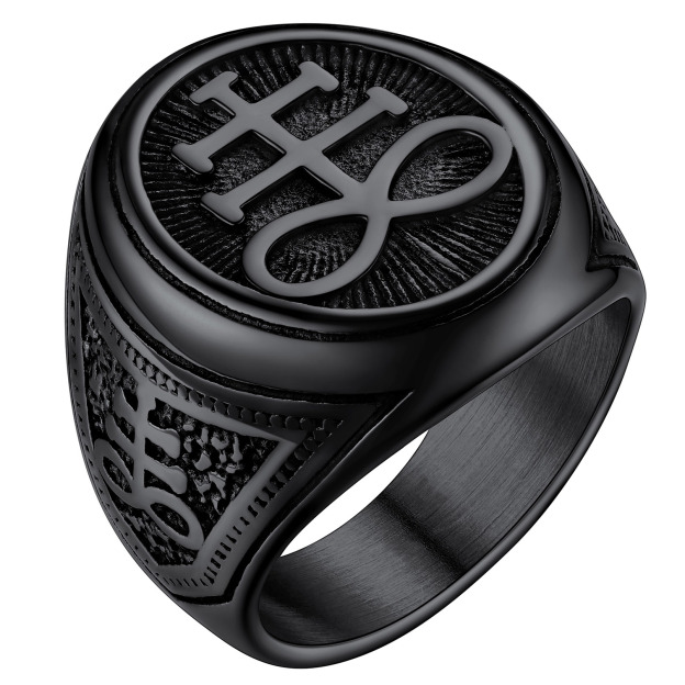 Leviathan Cross design Gothic Ring