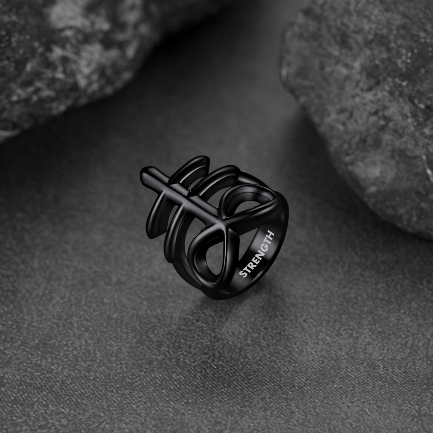 Stainless Cross Ring Size 14