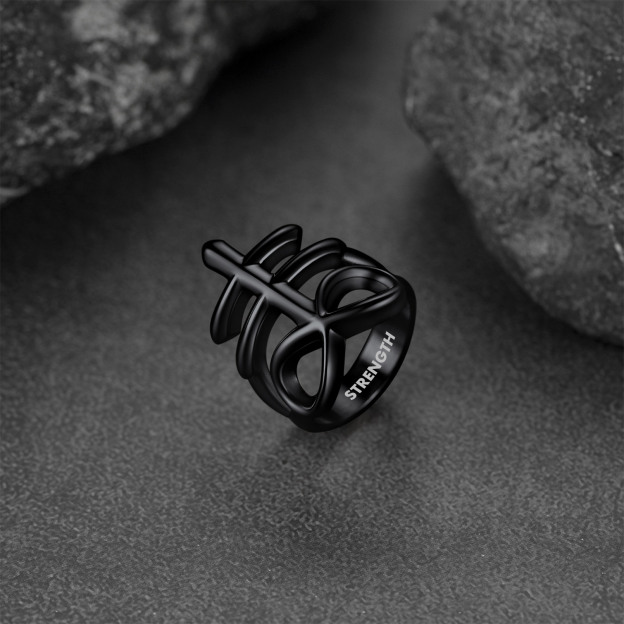Stainless Cross Ring Size 14