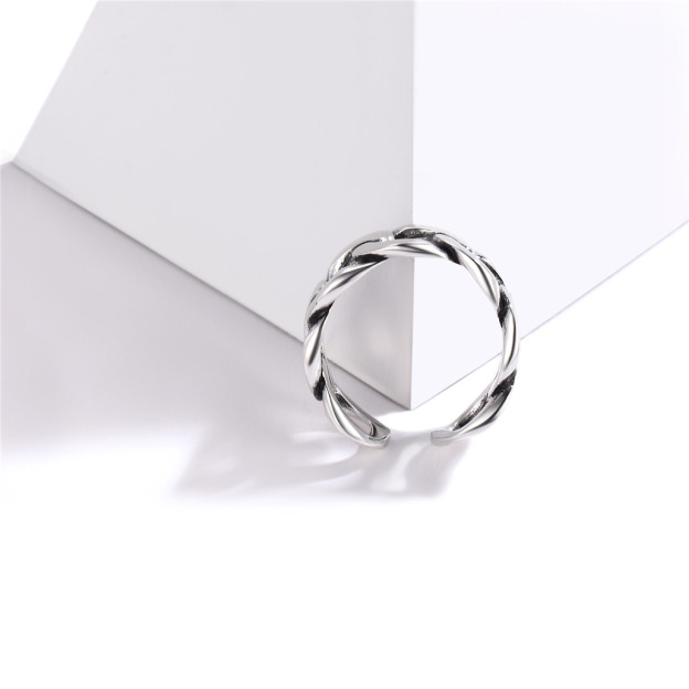 925 Sterling Silver Cuban Open Ring 