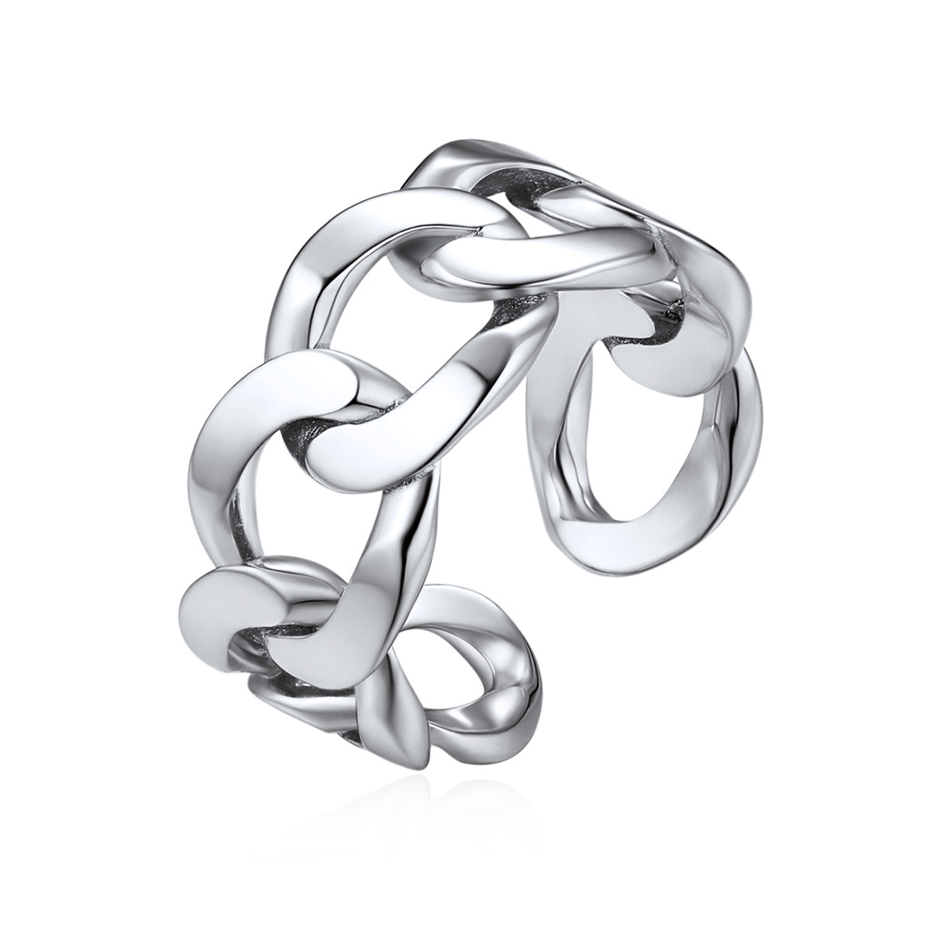 925 Sterling Silver Cuban Open Ring