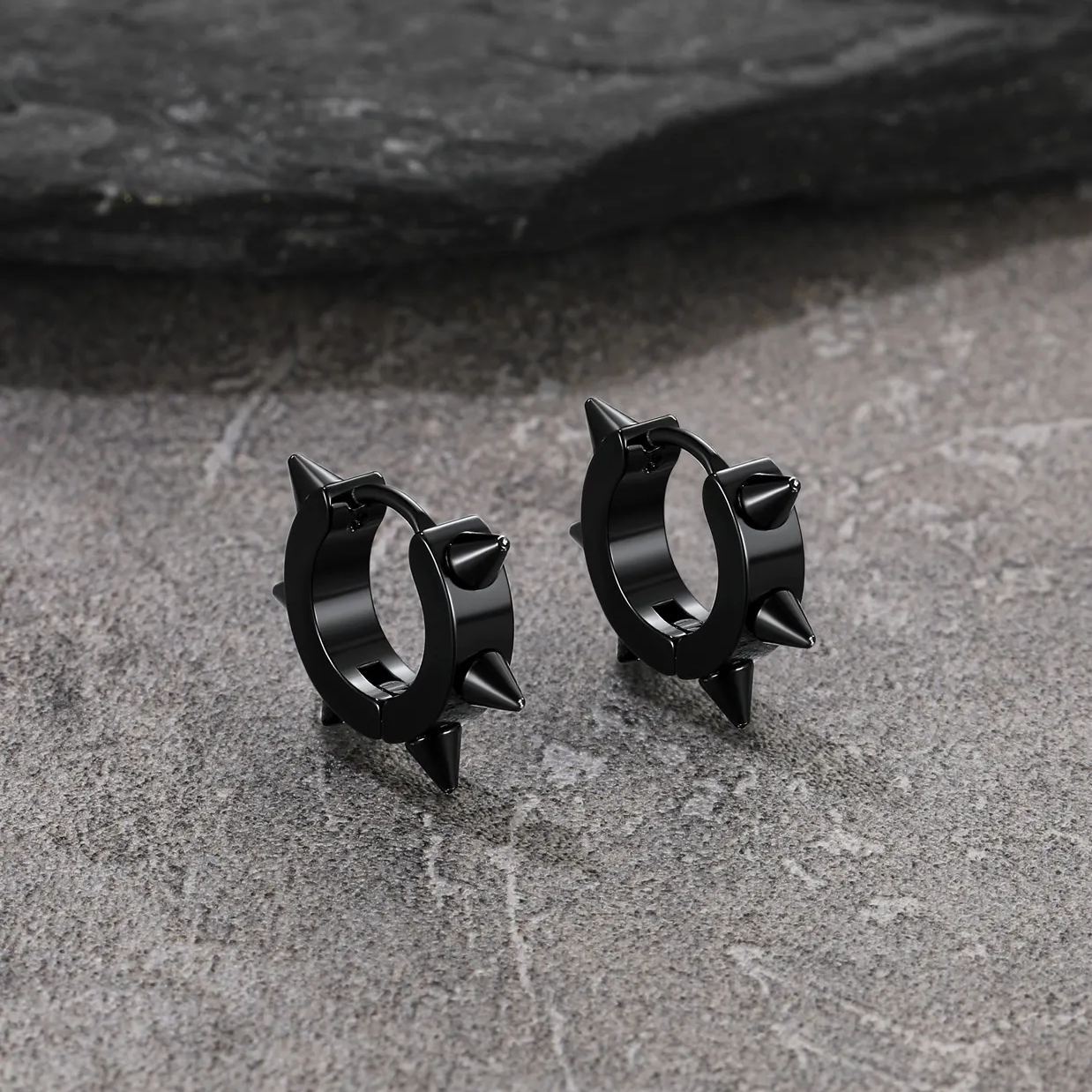 Gothic Spike Hoop Earrings