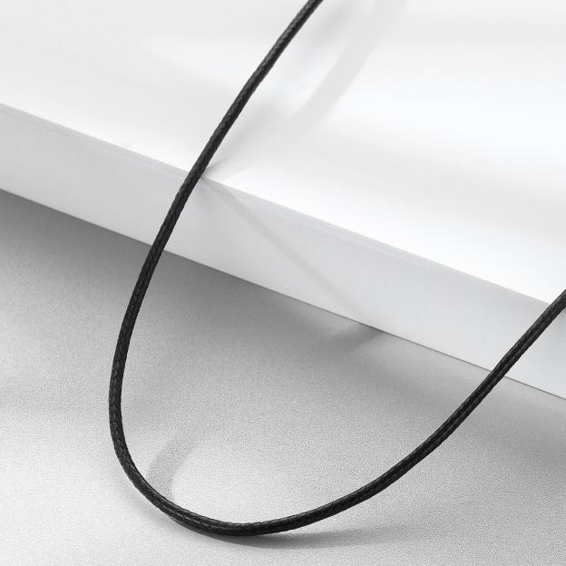 Mens String Rope Necklace in Black