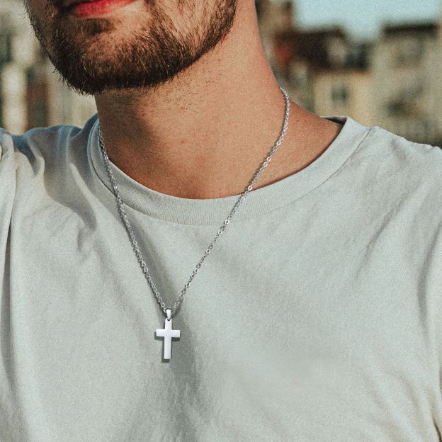 Stainless Steel Cross Pendant with Chain