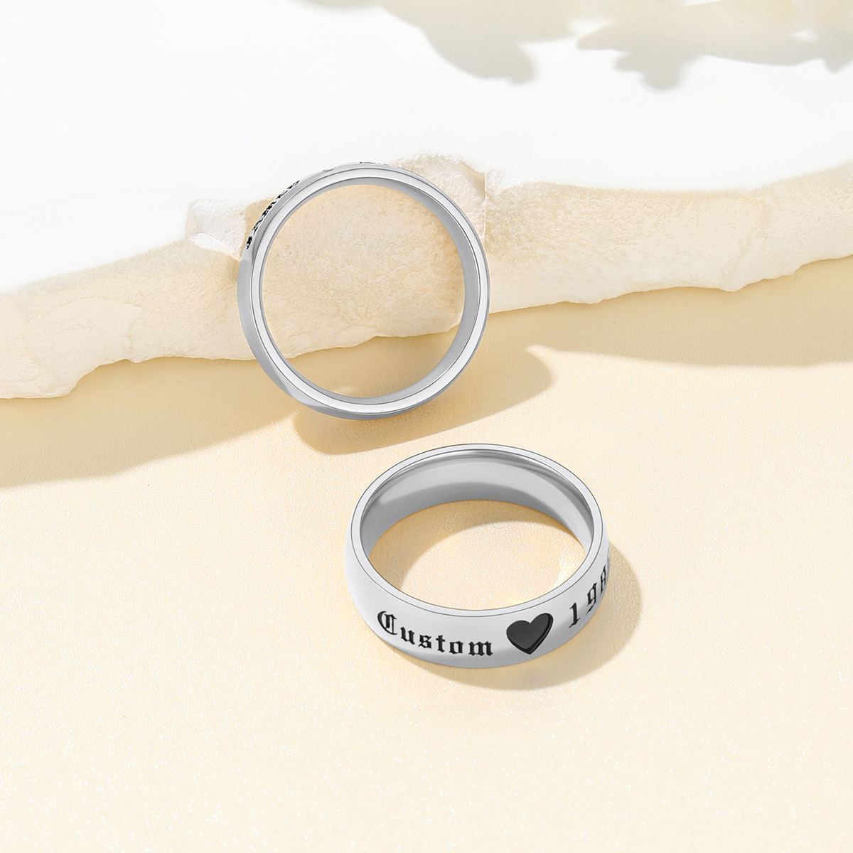Polished Couple Ring Set