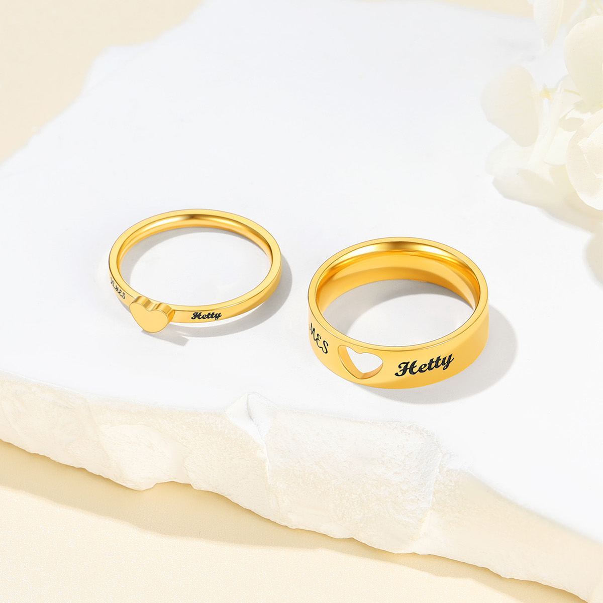 Cool Black Matching Rings