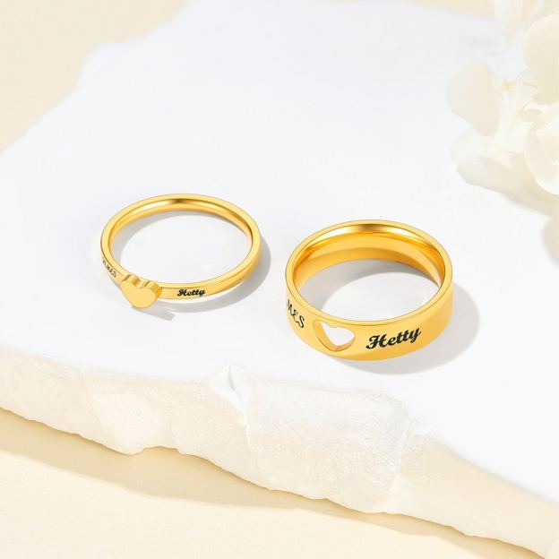 Cool Black Matching Rings