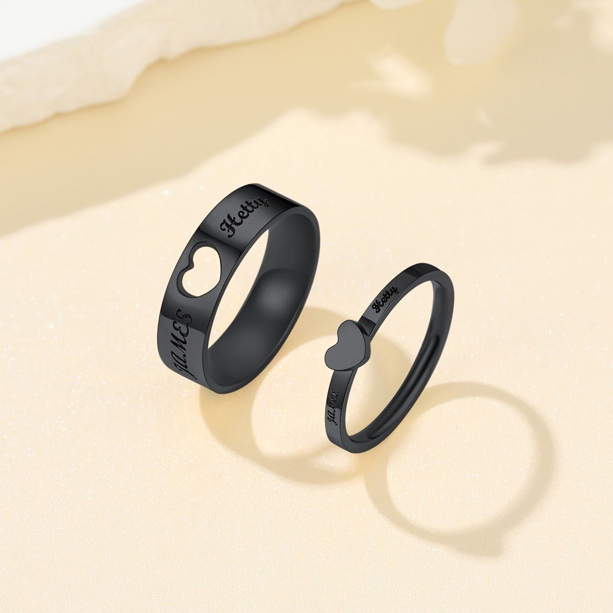 Cool Black Matching Rings