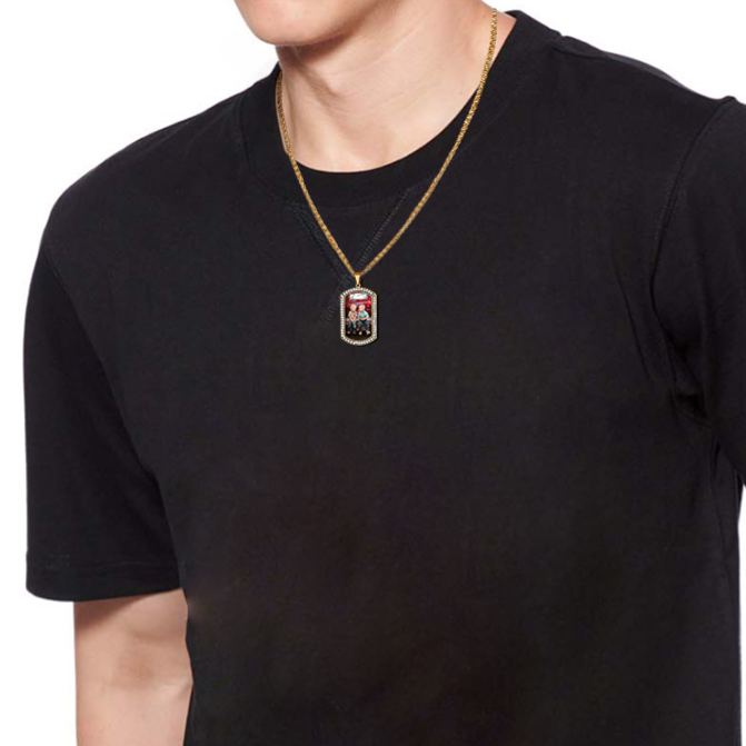 Full Zirconium Military Tag Pendant