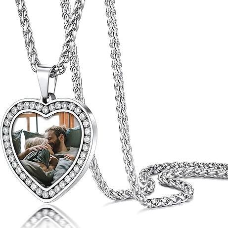 Heart Photo Pendant Necklace