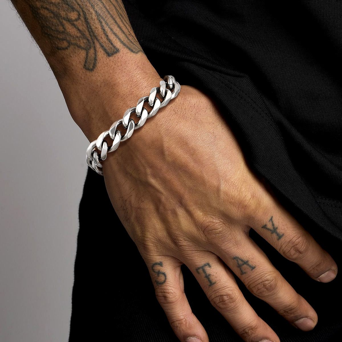 Stainless Steel Cuban Link Bracelet for Men