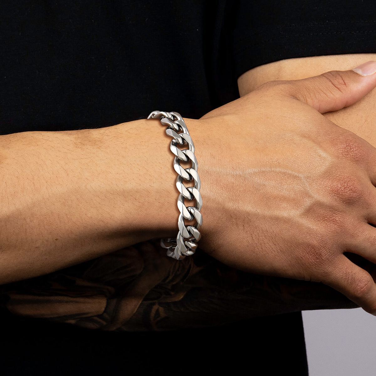 Cuban Bracelet Detail on Men's Wrist