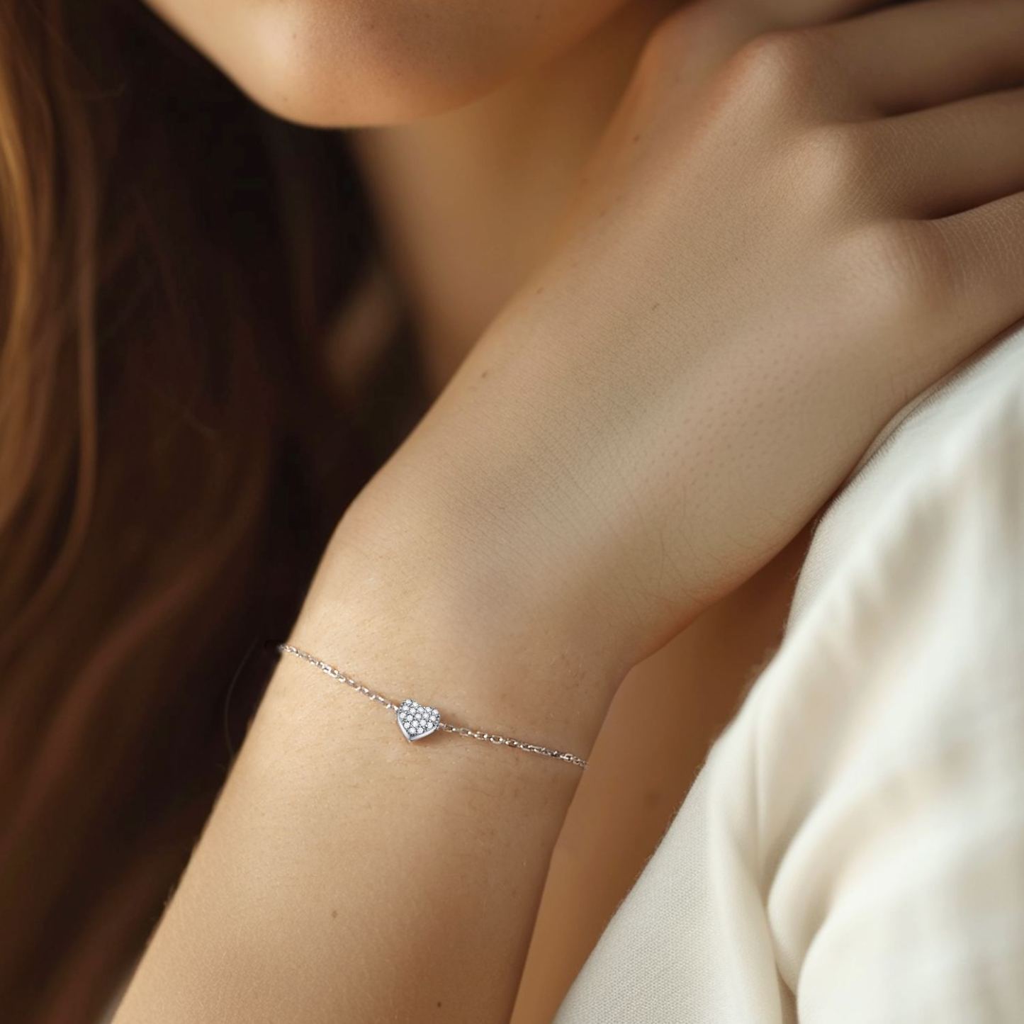 Cute Heart Zirconia Bracelet
