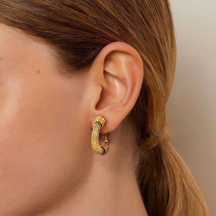 Woven Mesh Hoop Earrings