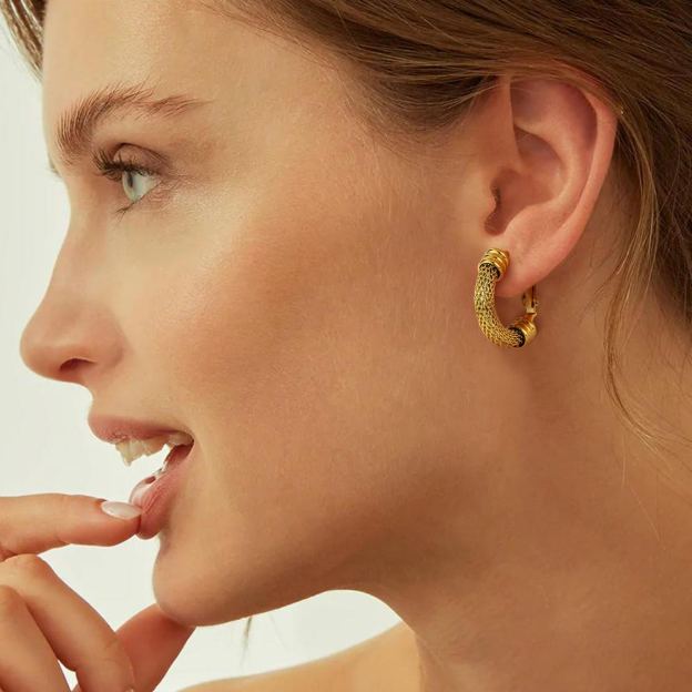 Woven Mesh Hoop Earrings
