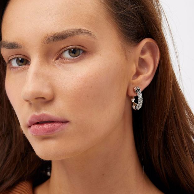 Woven Mesh Hoop Earrings