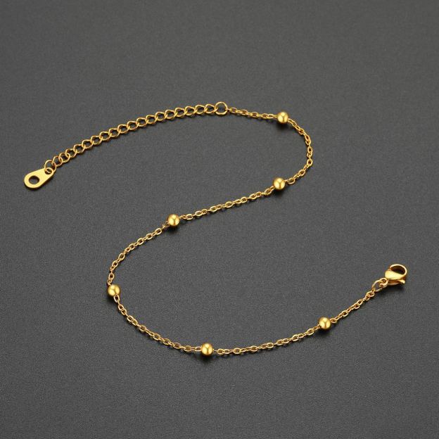 Stainless Steel Beaded anklet 
