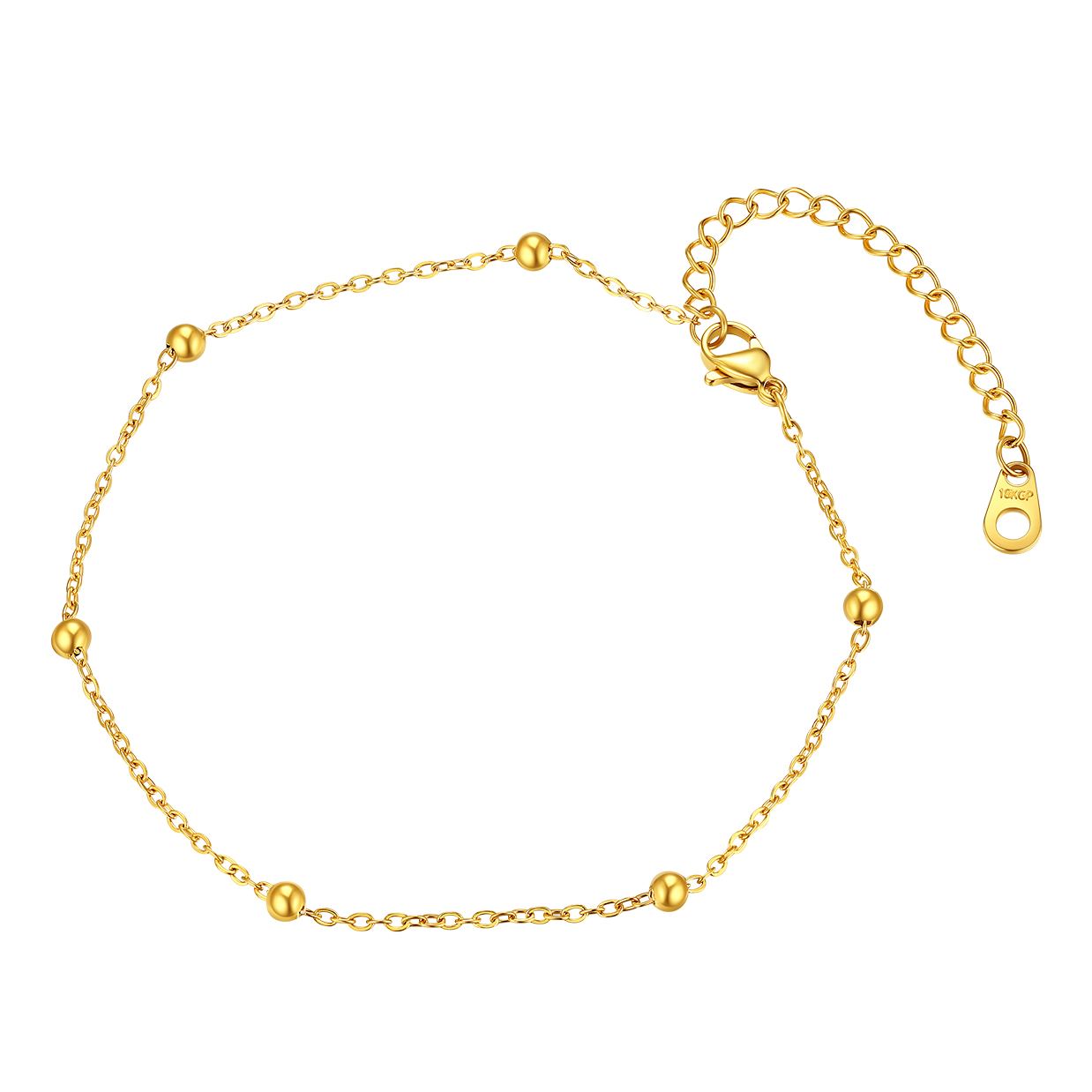 Stainless Steel Beaded anklet 