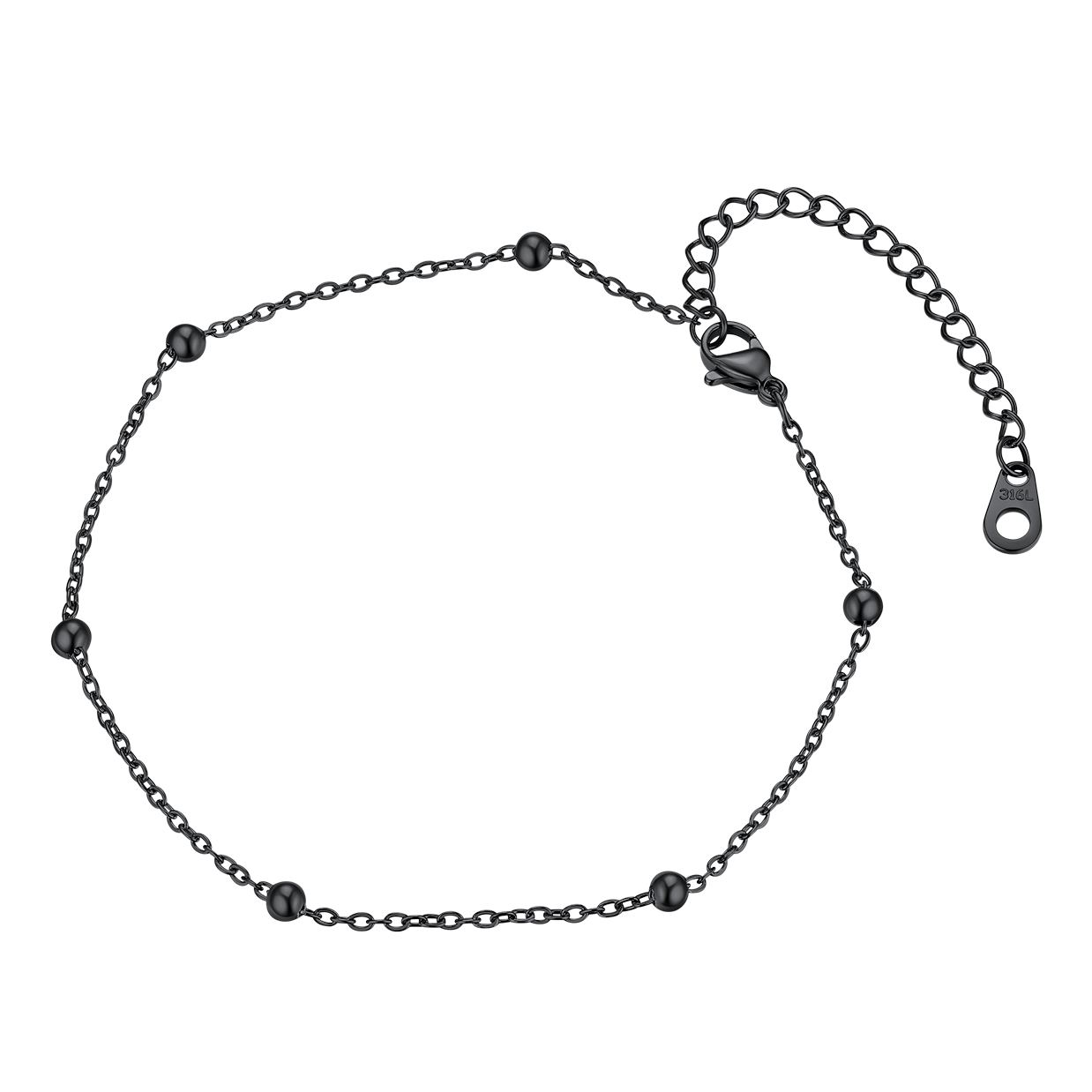 Stainless Steel Beaded anklet 