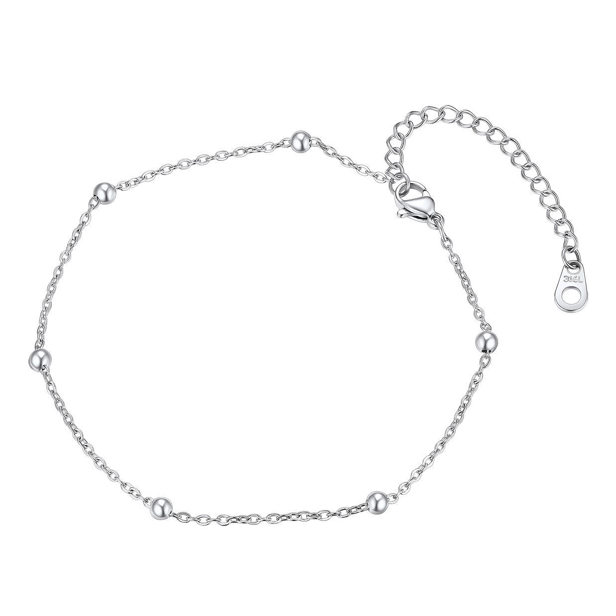 Stainless Steel Beaded anklet 