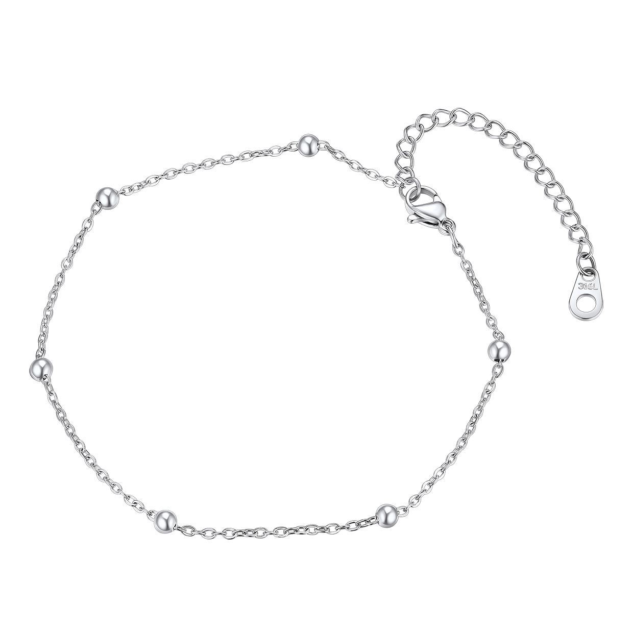Stainless Steel Beaded anklet 