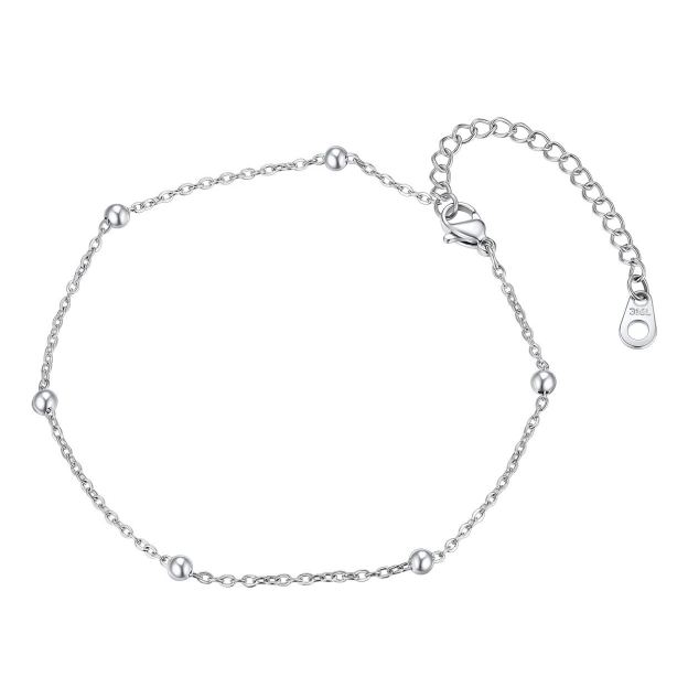 Stainless Steel Beaded anklet 