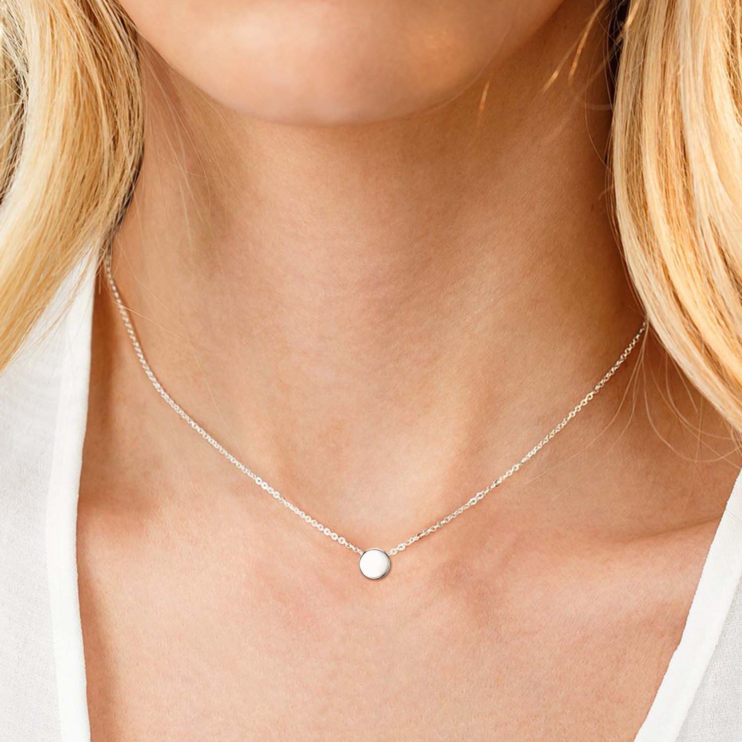 925 Silver Round Pendant Necklace
